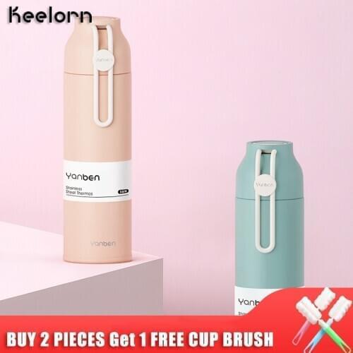 Keelorn 350ml Portable Thermos Double Wall Stainless Steel Vacuum Flasks Leakproof Insulation Tumbler Tea Cup Thermomug