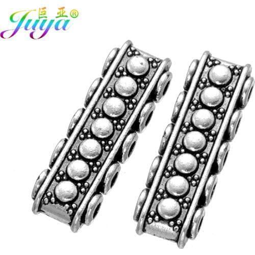Juya 10pcs/lot Antique Silver Color Jewelry Components 5 Holes Separator Connectors Fit Natural Stones Beadwork Jewelry Making