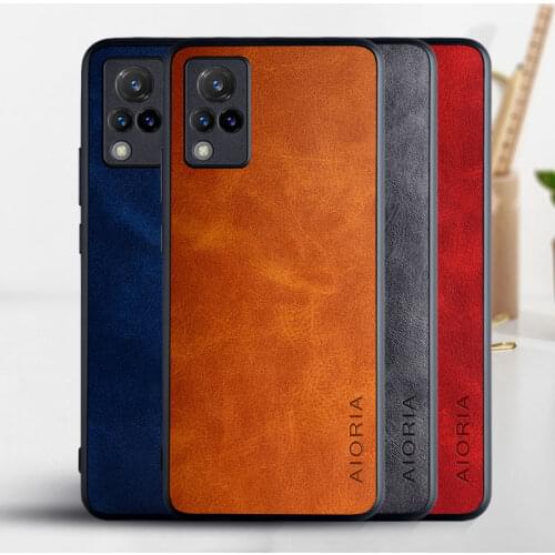 Phone Case for Vivo V21 4G 5G coque Luxury Vintage leather Skin covers for vivo v21 4g 5g case funda capa