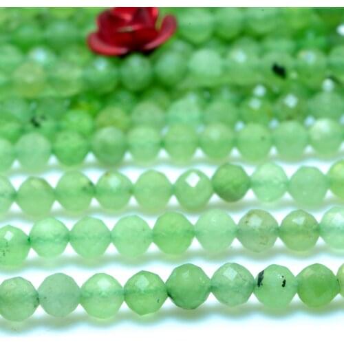 Natural Green Nephrite Faceted Loose Beads Wholesale Gemstone Semi Precious Stone Bracelet Necklace Diy Jewelry Making Design