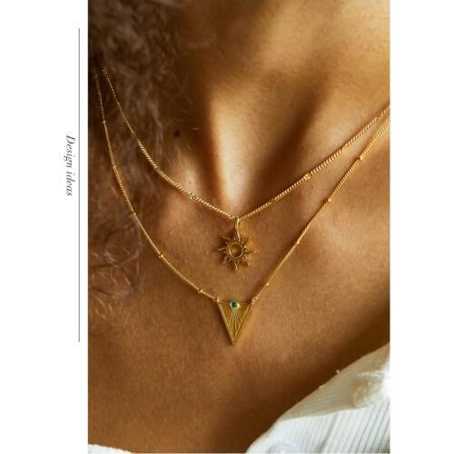 2020 New 925 Sterling Silver Triangle Ray Line Necklace Geometric Clavicle Chain Simple Wild Pendant Silver Jewelry Wholesale