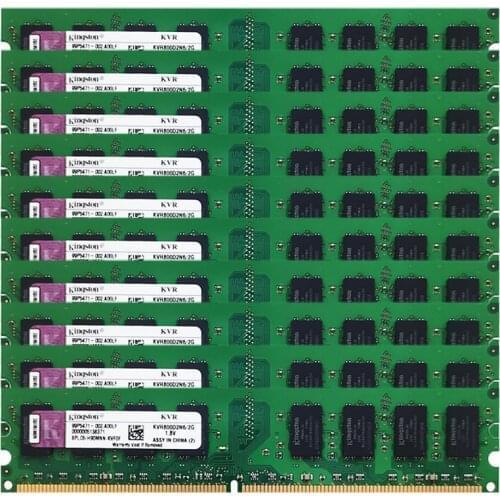 Kingston (Wholesale) 2GB 10pcs DDR2 Desktop Memory 800MHz 667 MHz PC2 6400U 5300 240Pins 1.8V Non ECC Unbuffered UDIMM RAM