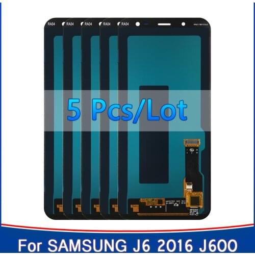 5 Pcs/Lot Original Super AMOLED LCD For Samsung Galaxy J6 2018 J600F J600 Display With Touch Screen Assembly Replacement Parts
