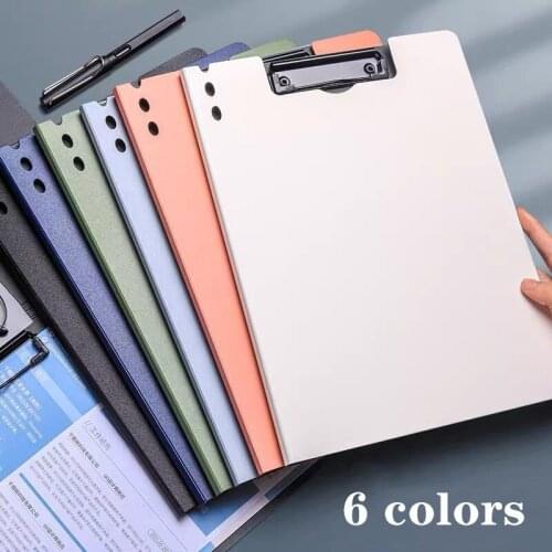 A4 File Folder Clipboard Writing Pad Memo Clip Board Double Clips Test Paper Storage Organizer School Supplies Office Stationary