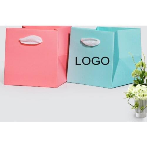 10 Pcs Custom Logo Gift Paper Packing Bag Craft Packaging Personalization business Shopping Clothes package Bags