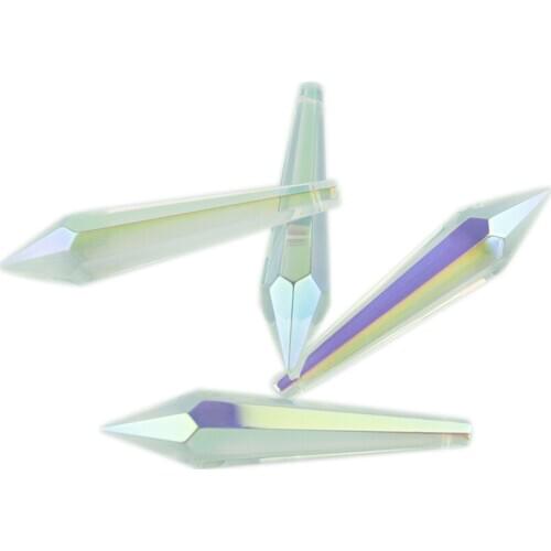 38MM/63MM/76MM AB K9 Crystal Chandelier Pendants Prisms Cut&Faceted Glass U-Icicle Drops For Cake Topper Decoration