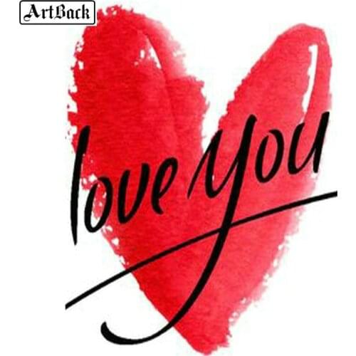 Full square 5d diy diamond painting red heart love pattern diamond embroidery full square / round diamond mosaic