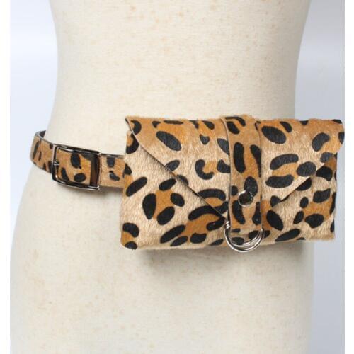 12PCS / LOT New Women Waist Bag Leopard Print Belt Bags Fanny Pack Female Waist Pack Autumn Lady Belt Pouch Bum Bag Wholesale