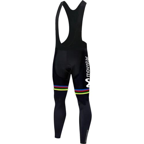 2020 Pro team movistar cycling pants mens bicycle winter long pants MTB Racing 12D gel pad thermal fleece bike pants men