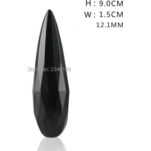 Empty Lipstick Tube 12.1mm Water Drop Shape Lip Balm Tube Black Lipstick Container Lip Balm Packaging Cosmetic Container 50pcs