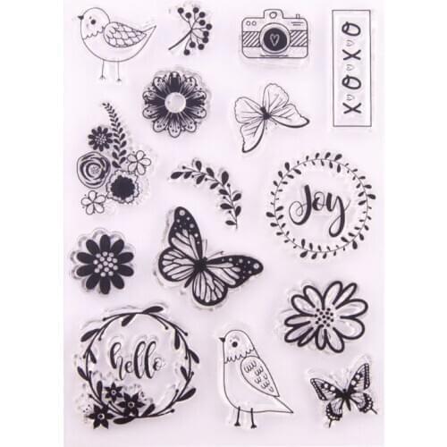 Bird Flower Silicone Clear Seal Stamp DIY Scrapbooking Embossing Photo Album Art