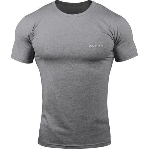 Sport Men Tee Running Shirts Cotton Elastic Breathable Short Sleeve Shirts Men T Shirt Gyms Muscle Fitness Tops Tees