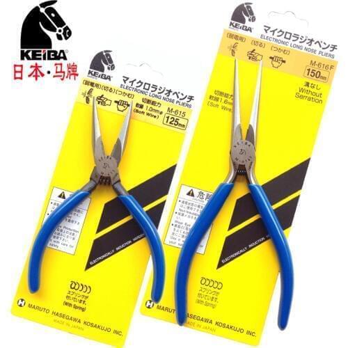 High quality KEIBA imported long nose pliers M-615 M-616 M-616F Electronic Pliers Tsui jewelry seamless pliers made in Japan