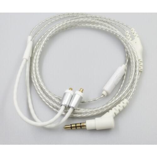 Replacement MMCX Upgrade Audio Cable for Shure SE215 SE535 SE846 UE900 W40 Headphones with Mic for HiFi Earphone