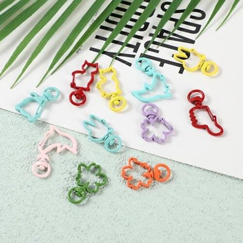 10Pcs/Set Shell Colorful Key Chain Ring Metal Lobster Clasp Clips Bag Car Keychain DIYJewelry Accessories Key Hooks Hook Up Base