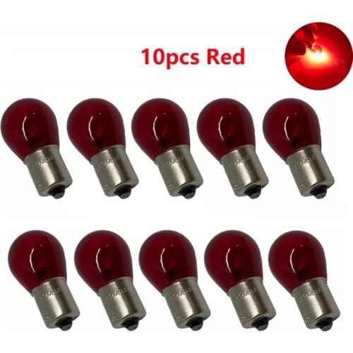 10pcs P21/5W S25 1157 red High low light brake lights halogen lamp BAY15D 1156 BA15S P21W Turn signal lights Indicator Bulb