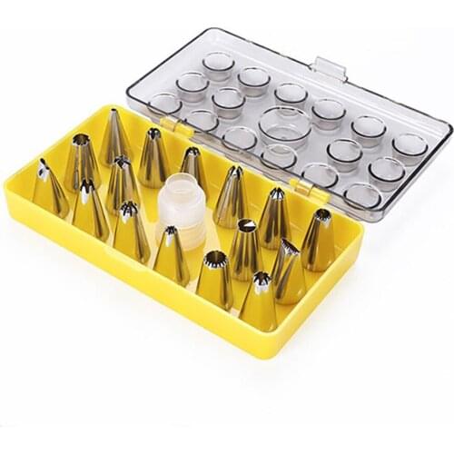 18Pcs Cake Decorating Mouth Cake Cookie Complete Set of Silk Flower Tools Stainless Steel Squeezing Flower Squeezer Set