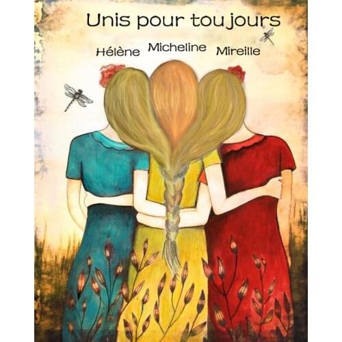 Three sisters 3D Full Diamond painting Round 5D Diamond Embroidery Sale Home decoration best friend together forever