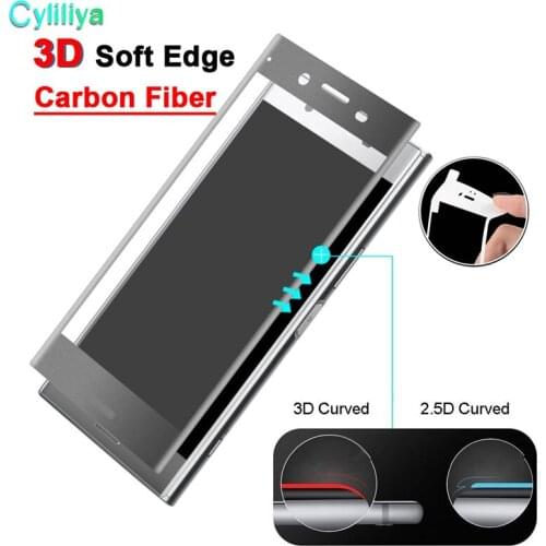 50pcs Mix 0.2mm Premium 3D soft edge full glued carbon fiber tempered glass for sony XZ1 XZS XZP for japan customer