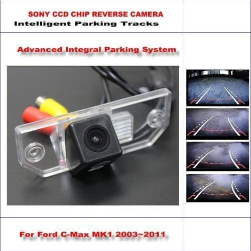 Car Rear Camera For Ford C-Max MK1 2003-2011 Intelligent Parking Tracks Reverse Backup HD SONY NTSC RCA AUX CAM
