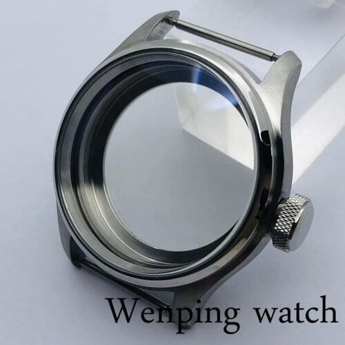 Parnis 47mm top silver sterile watch case fits ETA 6497 6498 Seagull ST36 series movement