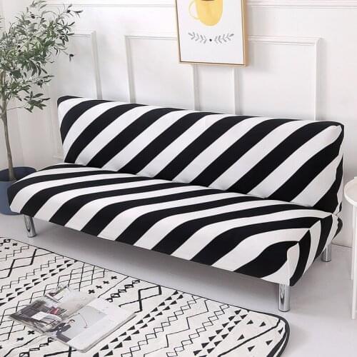 Black White Line Sofa Bed Cover Folding chair seat slipcovers stretch covers cheap Couch Protector Elastic Futon bench Covers