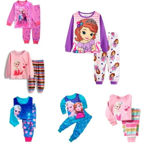Childrens Pajamas Set Cartoon Frozen Anna Elsa Spiderman Childrens Pajamas Baby Boys' and Baby Girls' Pajamas Sleepwear
