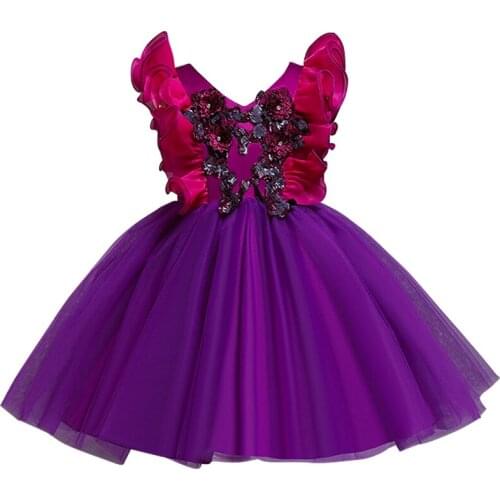 2020 Autumn New Halloween Childrens Dresses Princess Dresses Girls Sleeveless Mesh Dresses Little Girls Flower Evening Dresses