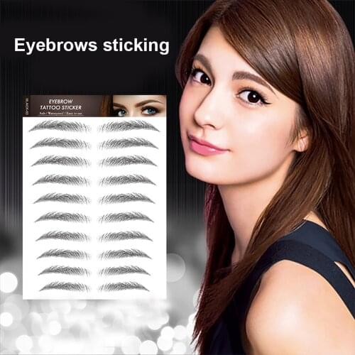 6D Long Lasting Waterproof Natural Bionic Eyebrow Tattoo Water Transfer Sticker