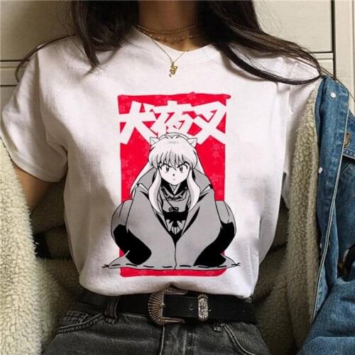 Womens T Shirt Feudal Demon Inuyasha Harajuku Japanese Anime T Shirt Oversized Summer Short Sleeve Female T-shirt Clothing