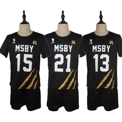 Haikyuu Cosplay Costume Men Women Short Sleeve Volleyball Club Jerseys High School Shoyo Hinata/Kotaru Bokuto Sportswear C50K225