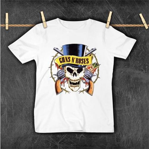 Hipster Cool Skeleton Printed Baby Boy Short Sleeve Tshirt Guns N' Roses Ropa Aesthetic Rock Clothes Oversize Childrens T-shirt