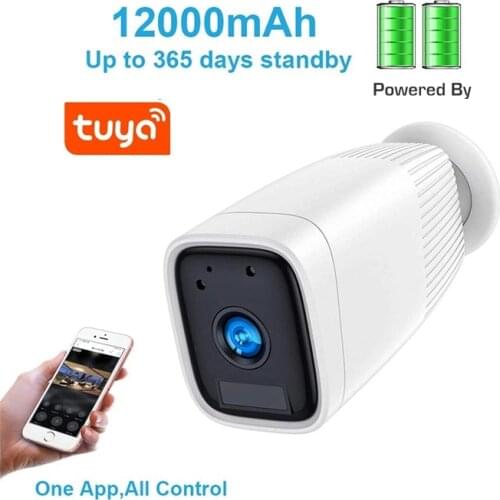 Tuya IP Security Bullet Camera 18650 Rechargeable Battery Powered WiFi Cam Waterproof Outdoor PIR Night Vision 1080P CCTV Camera