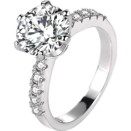 2021 Classic Diamond Rings for Women 925 Sterling Silver Wedding Bands Rings Couples Fashion Silver Fine Jewelry Luxury Gift