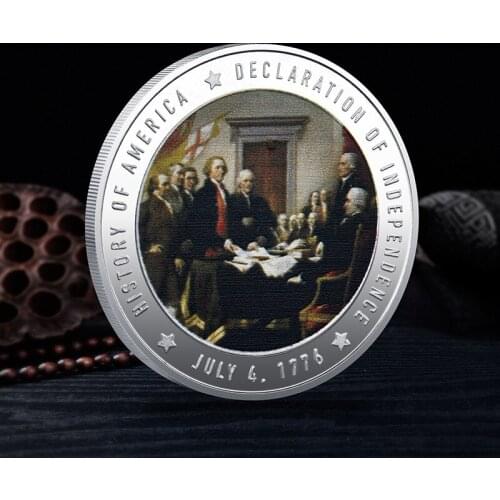 Spot American Declaration of independence commemorative coin custom Commemorative Medallion Challenge Coin crafts Collection