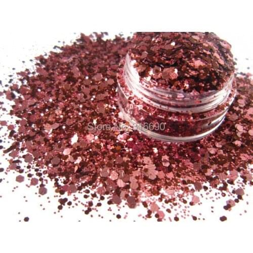 Brown Hex Glitter Mix for Nail polish Solvent Resistant