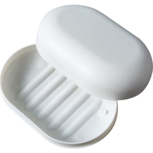 Creative Plastic Bathroom Shower Soap Box Tray Dish with Lid Sealed Shelf Household Travel Bathroom Bathroom Appliances