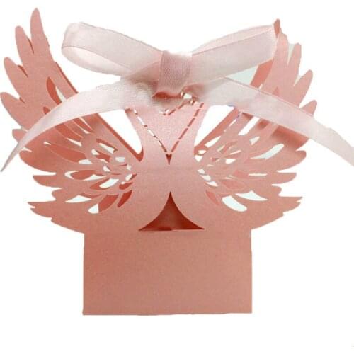 50 Pcs Creative Laser Cutting Swan Gift Paper Boxes Wedding Candy Box Chocolate Carton Wedding Decoration Supplies 7zSH128