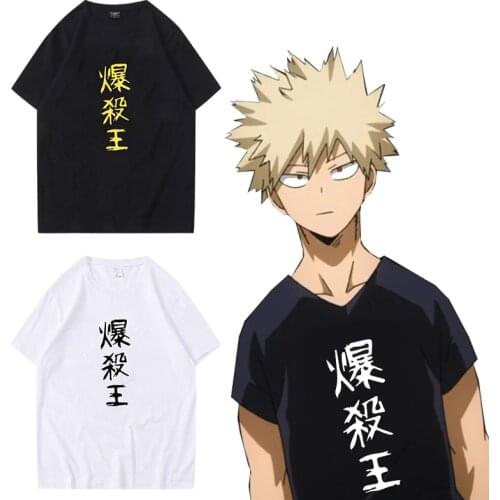 Summer My Hero Academia Anime Clothes Bakugou Katsuki Same Style Men Tshirts Manga Mens Tee Clothes Oversized Unisex Tops