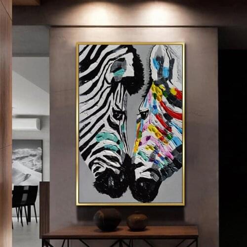 Fashion Modern Abstract Animals Printed Zebra Poster Canvas Painting Picture Wall Art for Living Room Home Decor