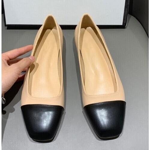 Moraima Snc Newest Mixed Colors Woman Shoes Square Toe Flat Shoes Shallow Slip on lady Casual Shoes White Black