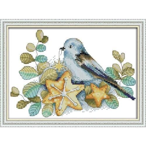 Little bird and its baby Cross stitch kit Aida 14ct11ct count printed canvas stitch embroidery DIY handmade gift home decoration