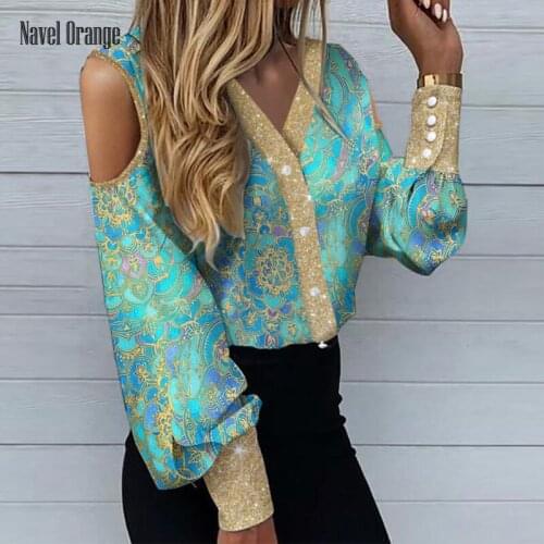 Navel Orange Openwork Blouses