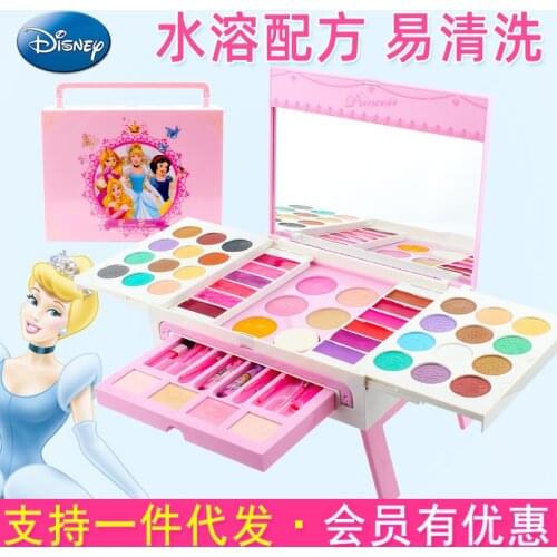 New Diseny girls Beauty snow White frozen elsa anna makeup toys Beauty Cartoon kids Pretend Dressing table Fashion toys gift