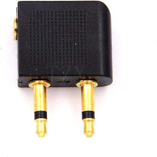 Newest Portable Aircraft aviation headset conversion plug 3.5mm aircraft audio adapter gold plated male to female converter