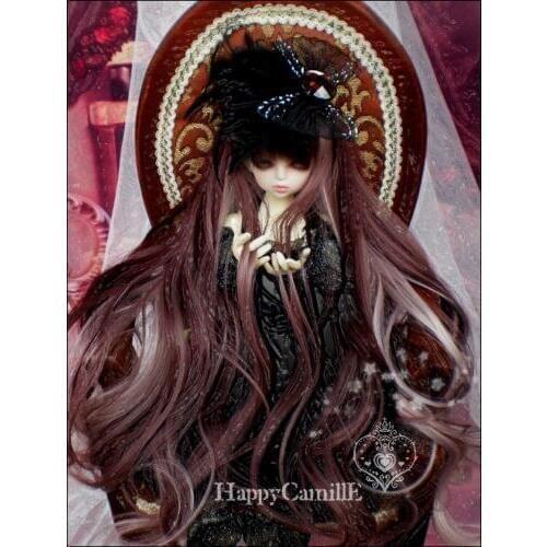 New Arrival Dark Red Mix WIG For 1/3 22-24cm 1/4 18-18.5cm 1/6 15-17cm MSD YOSD BJD Doll Wig