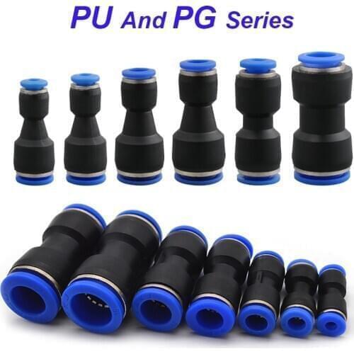 PU Fast Pneumatic Connector Push in Hose Straight Pneumatic For Connect Air Pneumatic Connector Components 4 6 8 10 12 16 mm