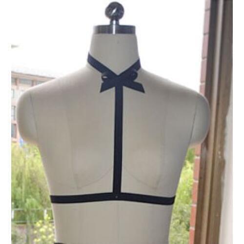 Sexy Lingerie Harajuku Gothic Body Harness rave wear kawaii Bow Harness Cage Bra Fetish babydoll Pole dance bondage harness