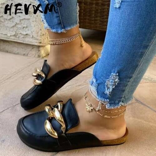 2021 spring/summer women new outdoor casual slippers banquet ms flip flop metal beaded flat leather luxury all-match sandals