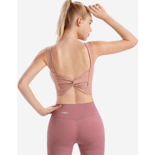 Wide Shoulder Strap Sports Vest Women Cross Kink With Padded Shockproof Sports Bra Gym Workout Running Quick-Drying Yoga Vest